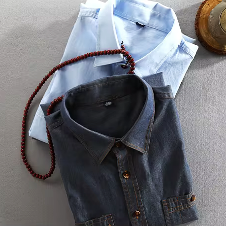 Shigoto | Cotton Long Sleeve Button-Up Shirt