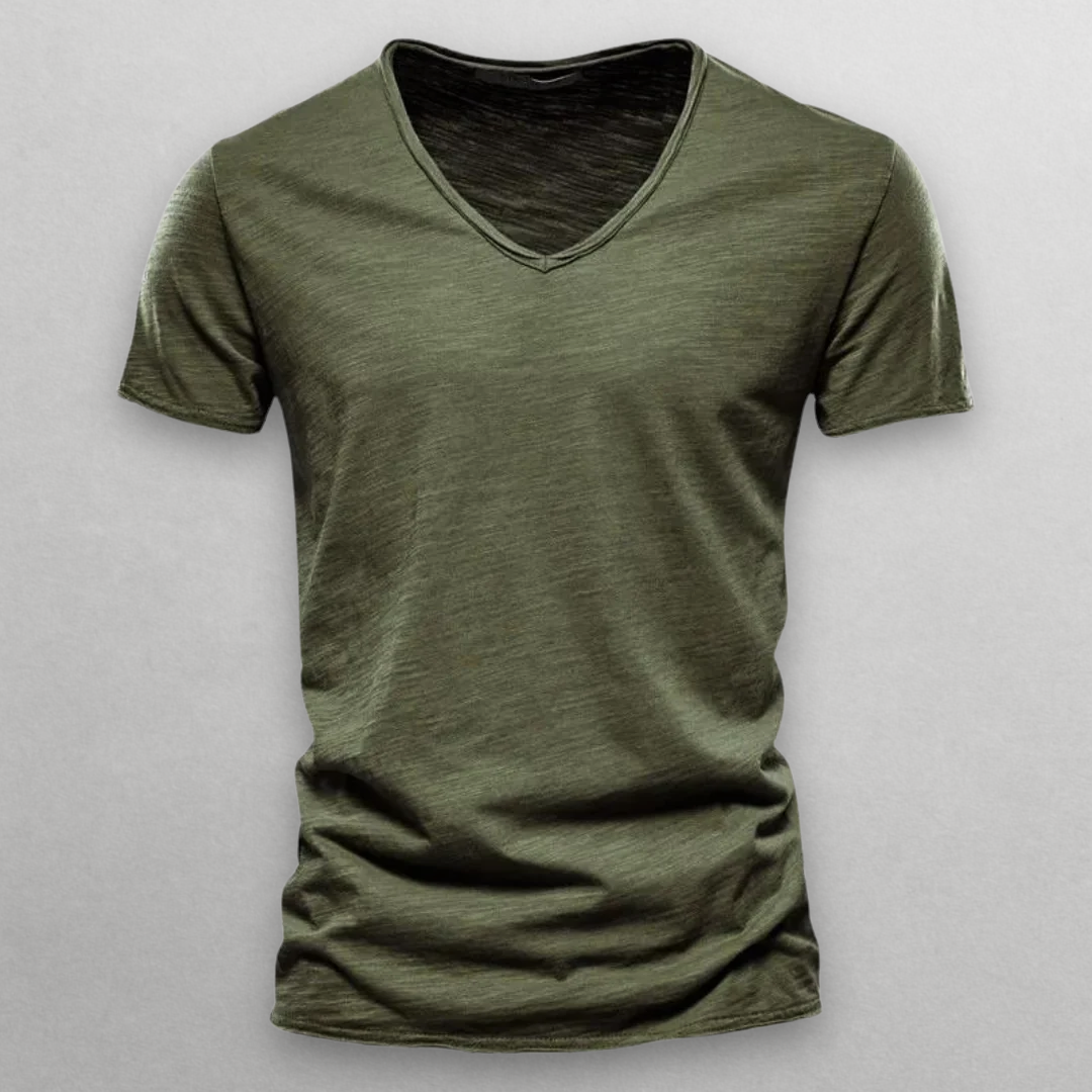 Shinari | V-neck Cotton T-Shirt