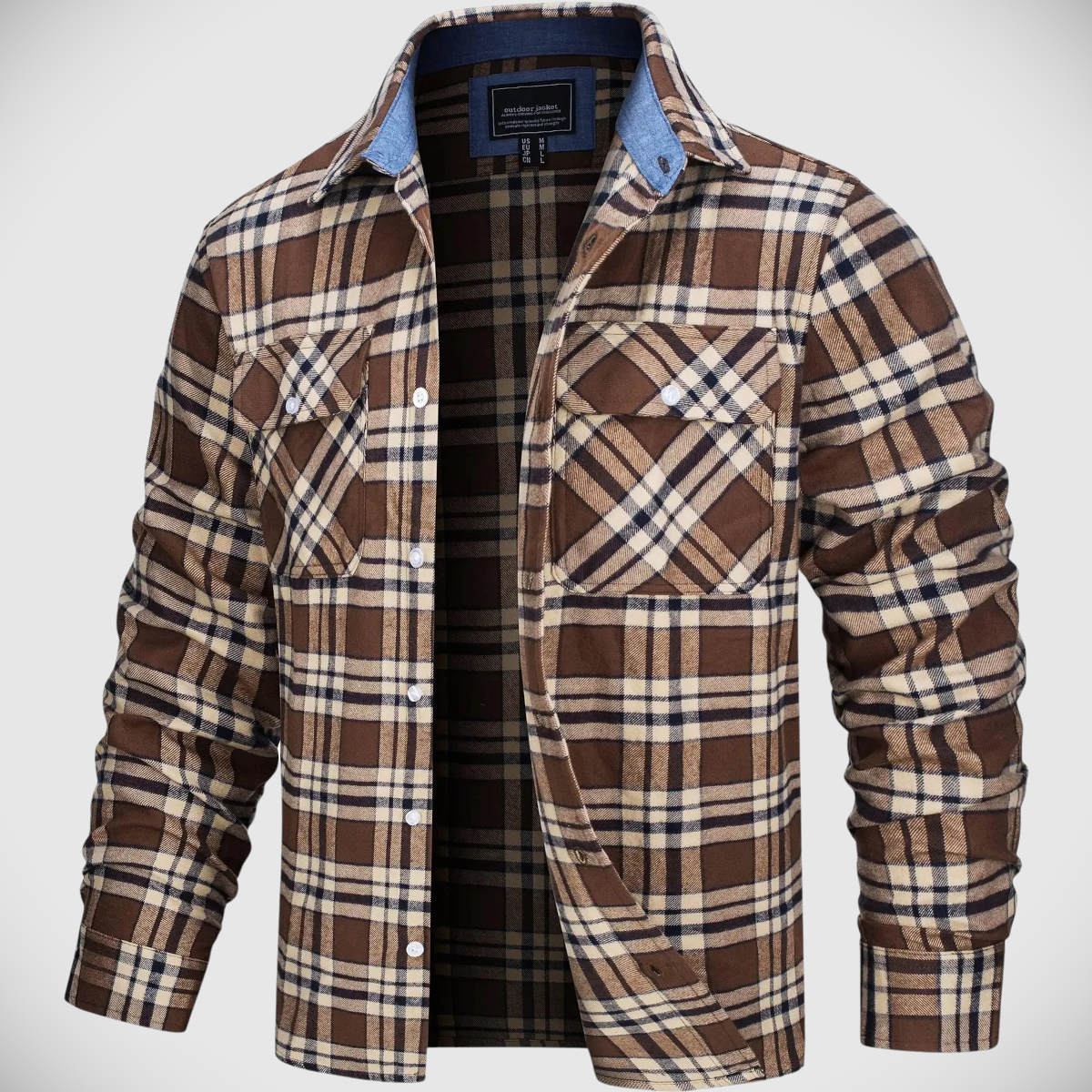Northwoods | Plaid Flannel Button-Up Shirt Jacket