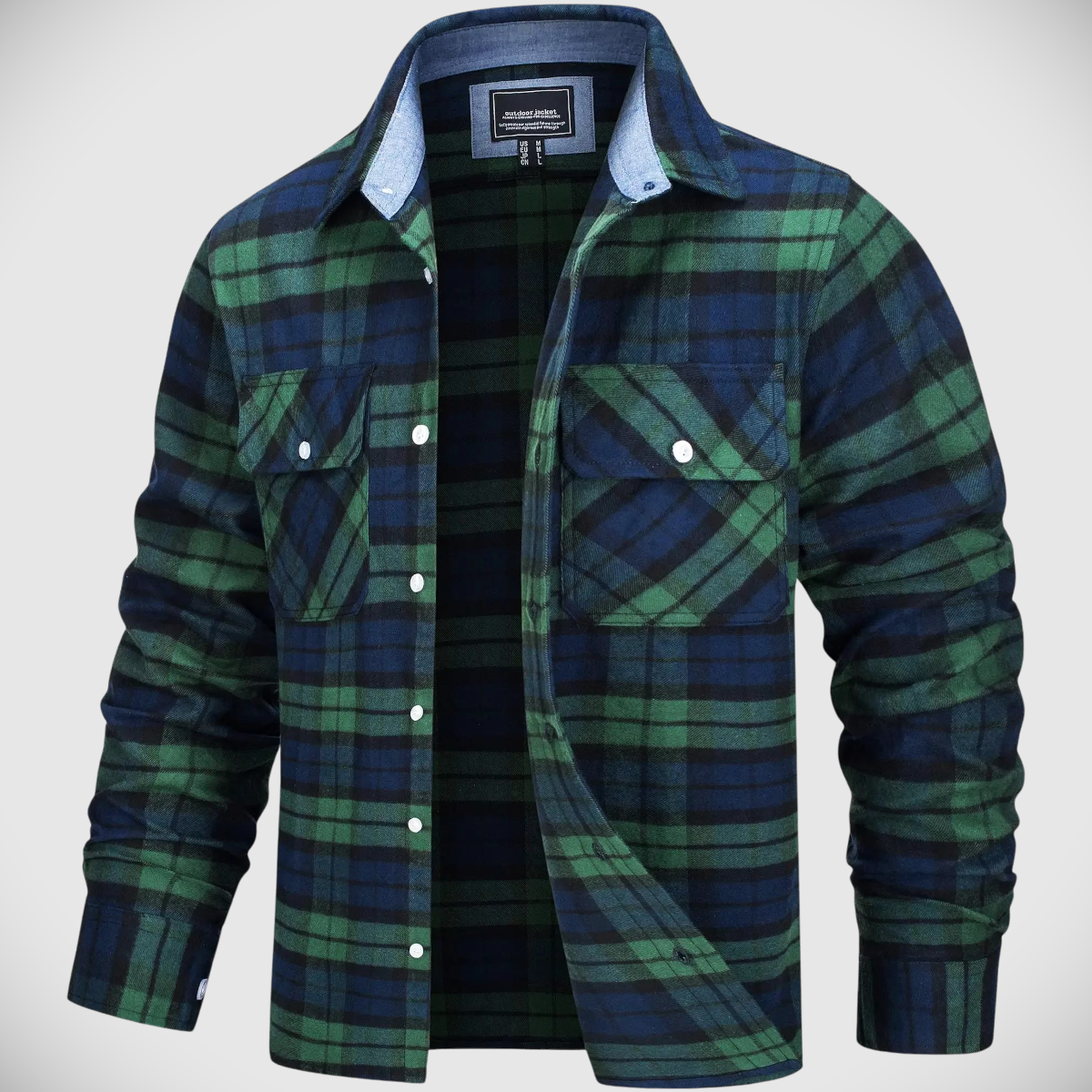 Northwoods | Plaid Flannel Button-Up Shirt Jacket